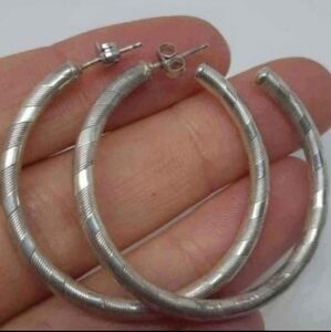 Big Silver Hoop Earrings